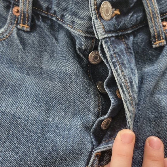 Old Navy Women High Rise Slouchy Straight Button Fly Medium Wash Jeans Sz 0 NWOT - Picture 3 of 8